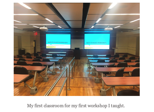 A picture of the author's first classroom.