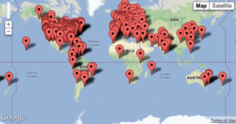 Map of MOOC MOOC participation locations